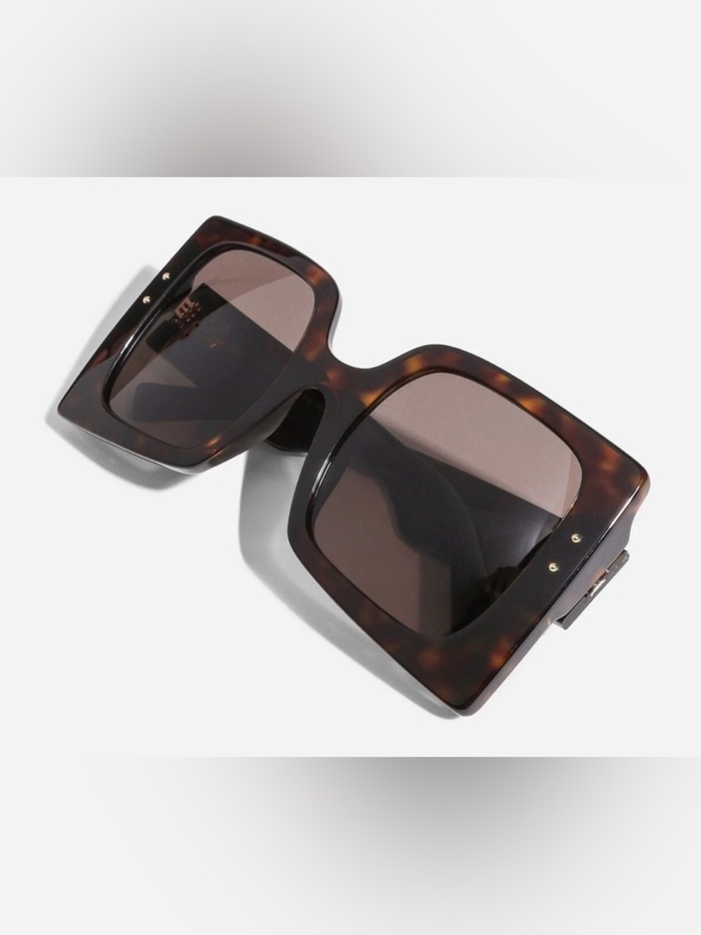 NWT [Dolce & Gabanna] DNA Oversized Squared Luxury Sunglasses in Havana - Picture 3 of 15